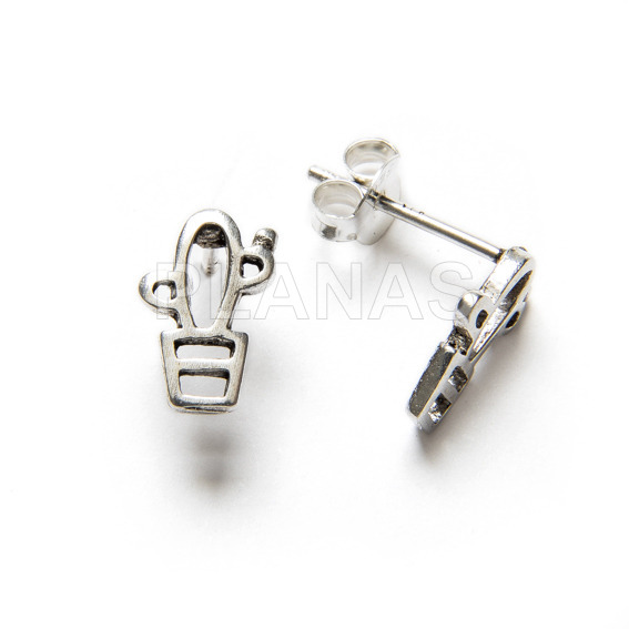 Pendientes en Plata de ley.CACTUS.