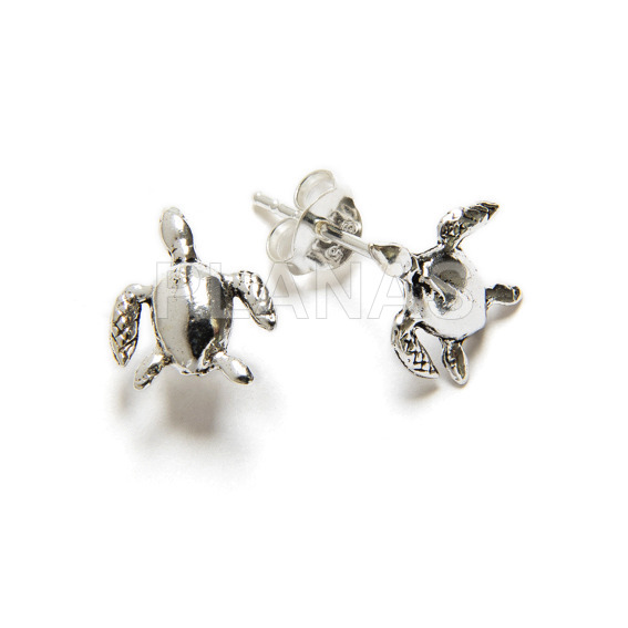 Sterling silver earrings. turtle.