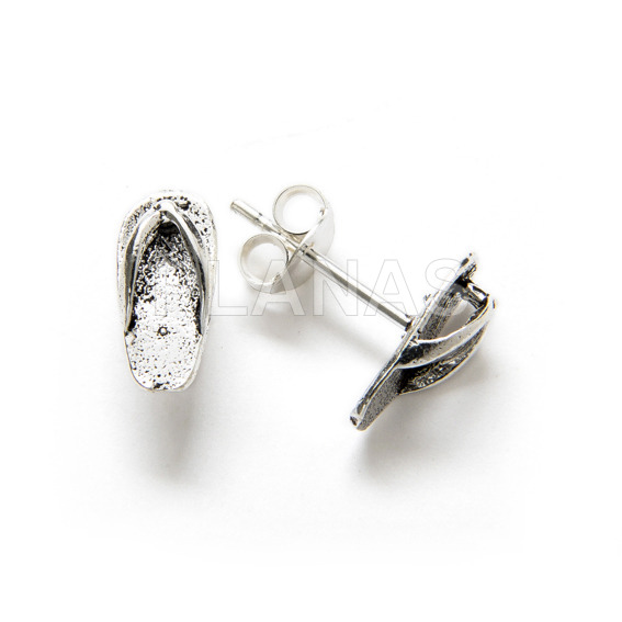 Pendientes en Plata de ley.CHANCLAS.