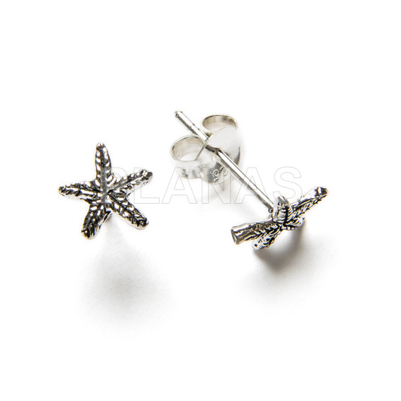 Pendientes en Plata de ley.ESTRELLA DE MAR.