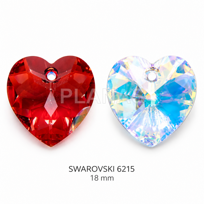 Colgante corazón componente Swarovski 18mm.