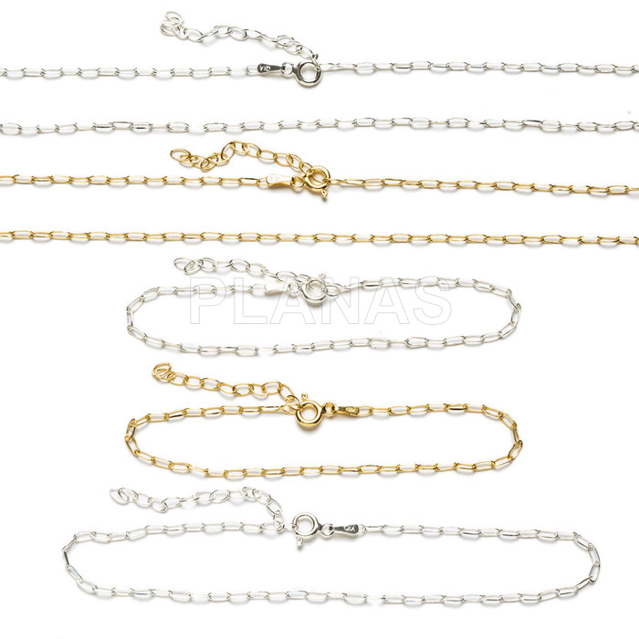 Necklace, bracelet and anklet in sterling silver. sold separately.
