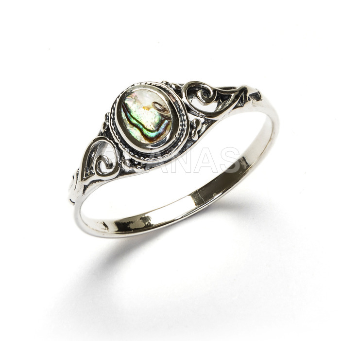 Sterling silver and abalone ring.