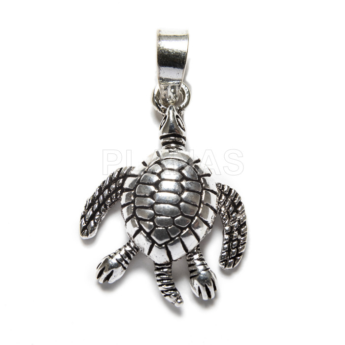 Articulated pendant in sterling silver.tortuga.
