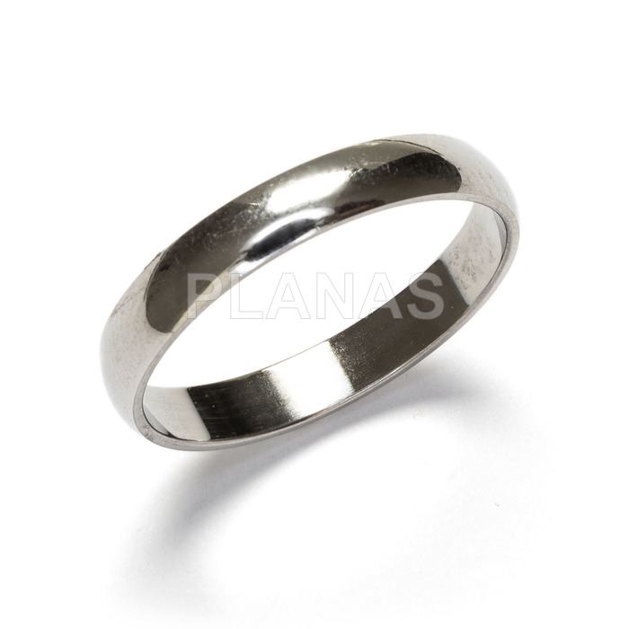 Half round ring in stainless steel.