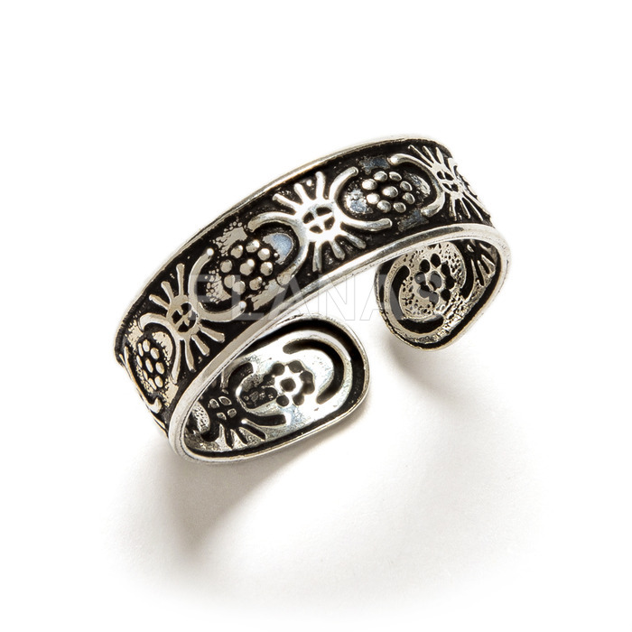 Foot ring or phalanx in sterling silver.