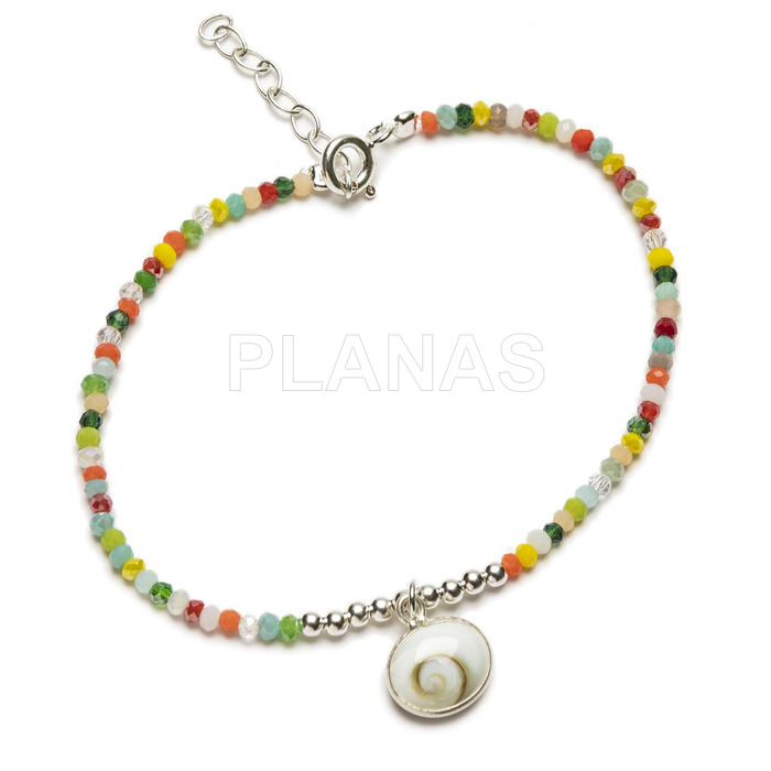 Bracelet in sterling silver and crystal, color mix and chiva.
