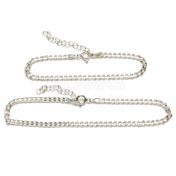 Bracelet and anklet in sterling silver. sold separately.