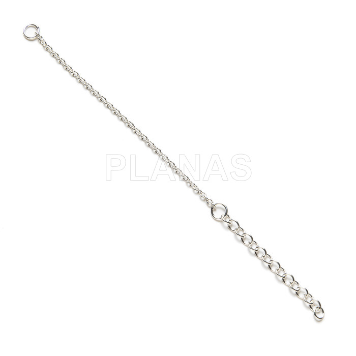 Sterling silver extension chain. 6+3cm.