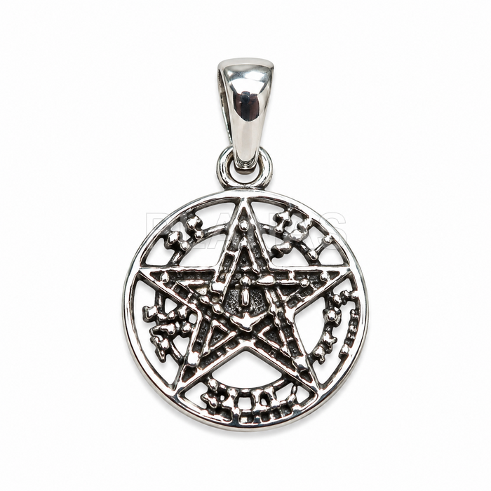Mini pingentes em prata de lei. tetragramaton. 11mm.