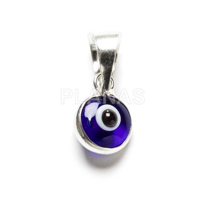 Sterling silver pendant. turkish eye.