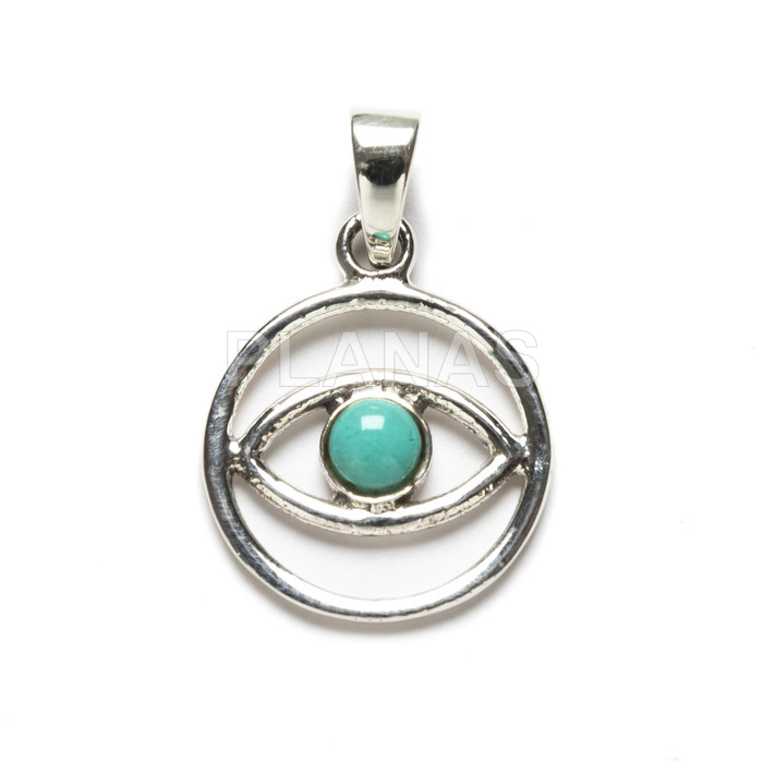 Sterling silver pendant. eye.
