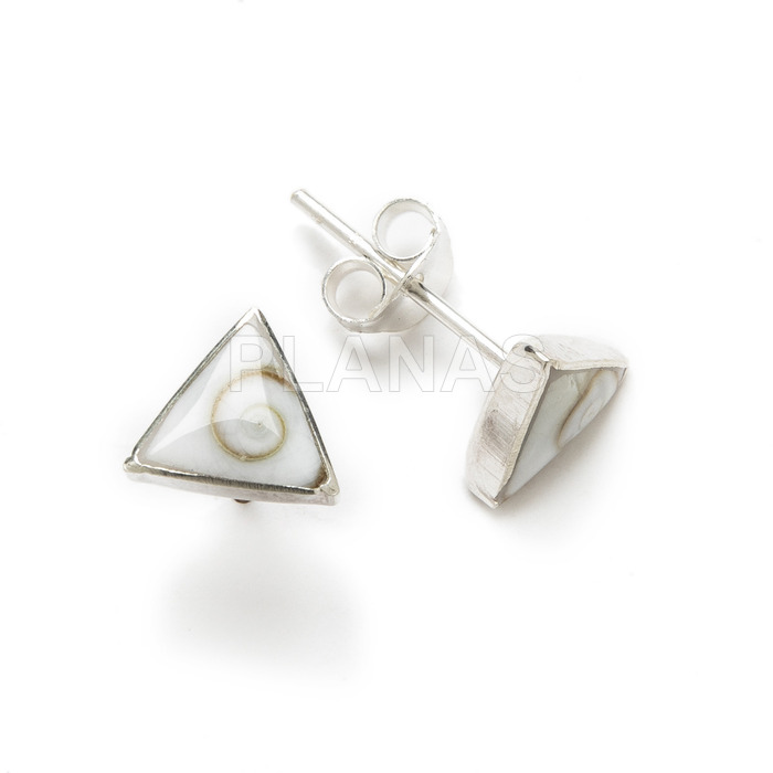 Sterling silver and chiva earrings. triangle.