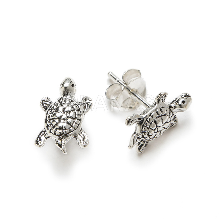 Sterling silver earrings. turtle.