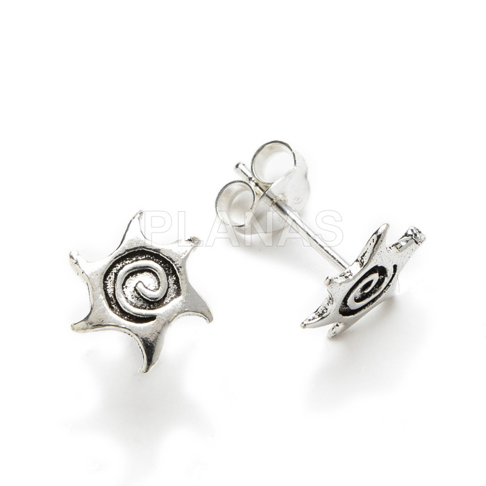 Sterling silver earrings. spiral.