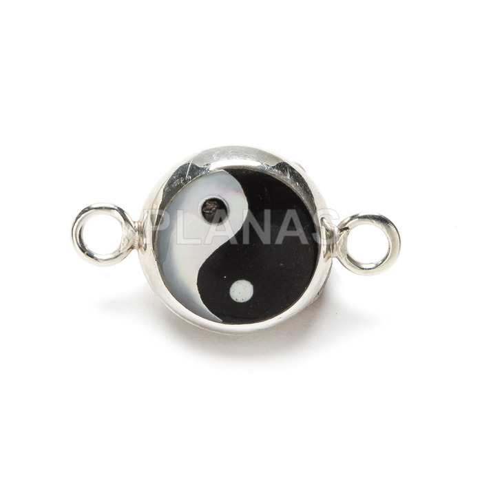 Interpiece in sterling silver. ying yang.