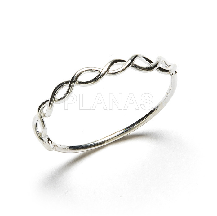 Sterling silver braided ring.