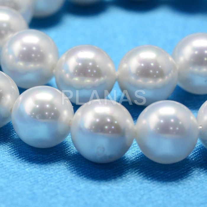 String of high quality 8mm glass pearls.
