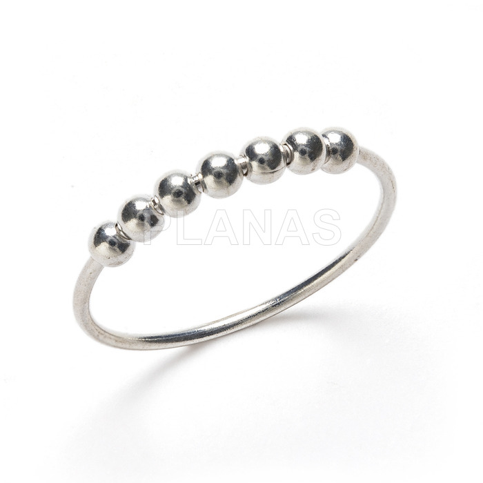 Sterling silver ball ring.