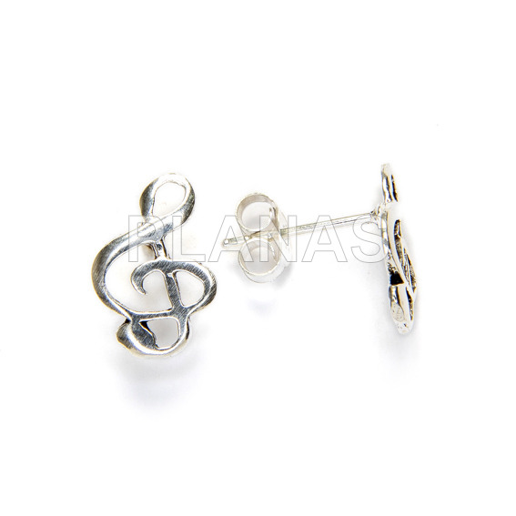 Musical note earrings in sterling silver