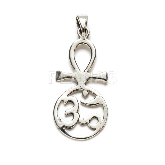 Sterling silver pendant. cross of life-om.