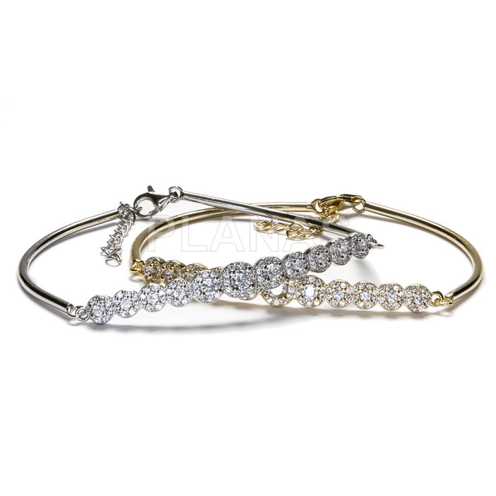 Bracelet in rhodium plated sterling silver and zircons.riviere.