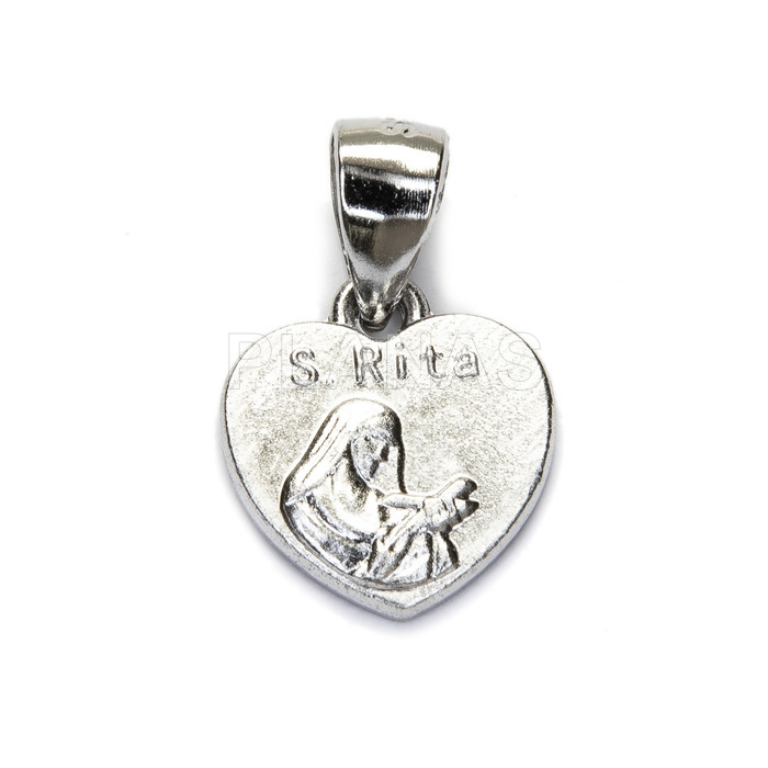 Rhodium plated sterling silver pendant. santa rita.