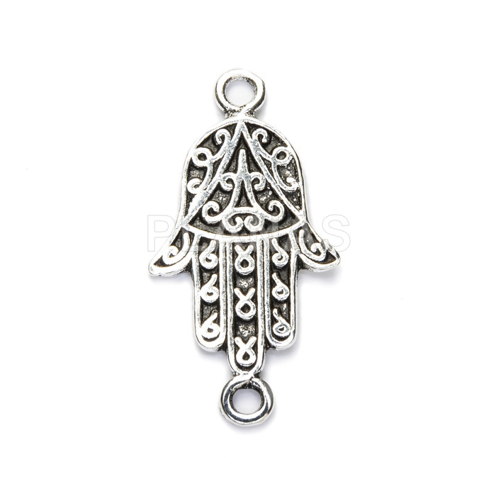 Spacer in sterling silver. hand of fatima.