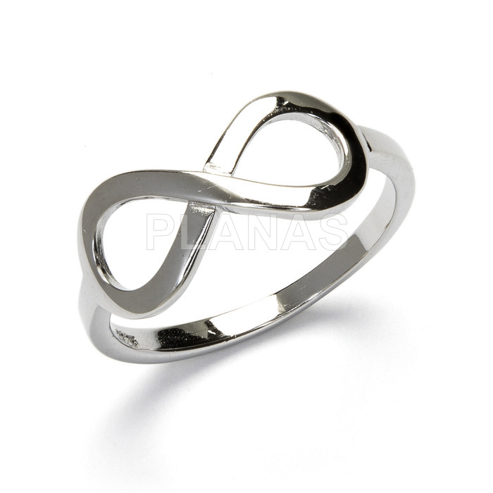 Rhodium-plated sterling silver ring. infinite.