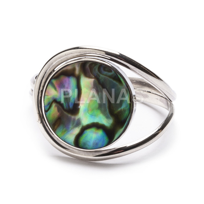 Ring in sterling silver and abalone. one size.