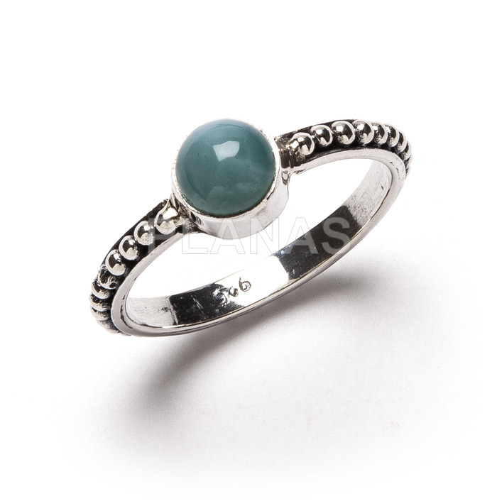 Ring in sterling silver and natural stones.larimar.