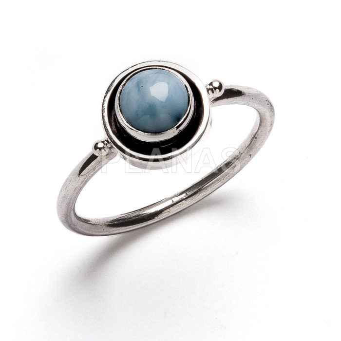 Ring in sterling silver and natural stones.larimar.
