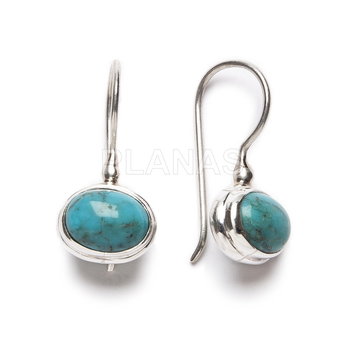 Earrings in sterling silver and natural stones. real turquoise.