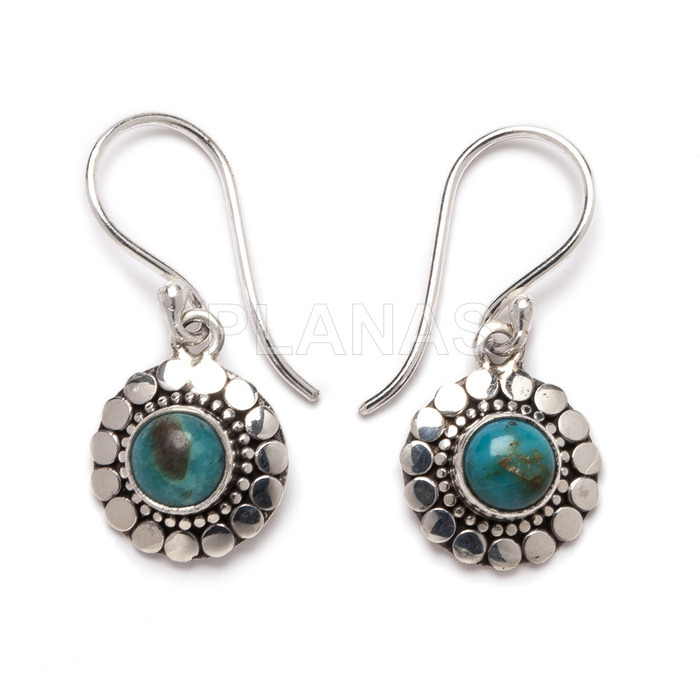 Earrings in sterling silver and natural stones. real turquoise.