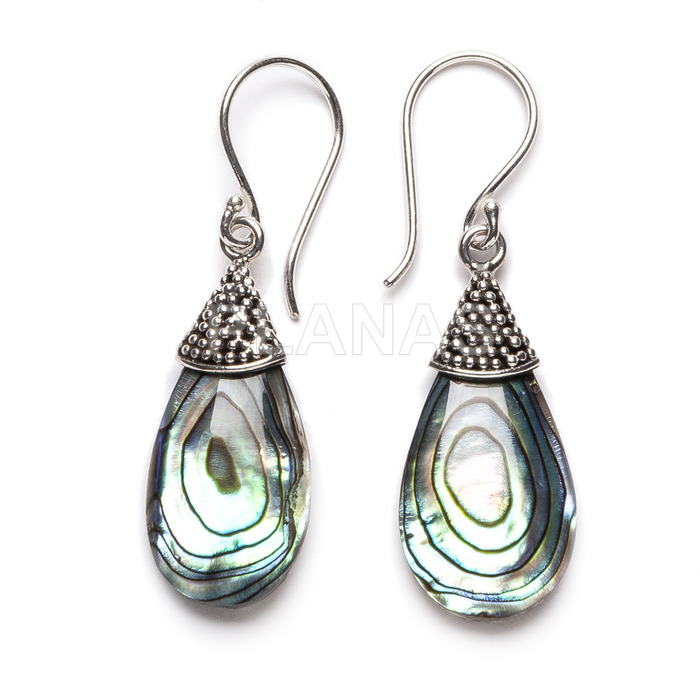Sterling silver and abalone earrings.