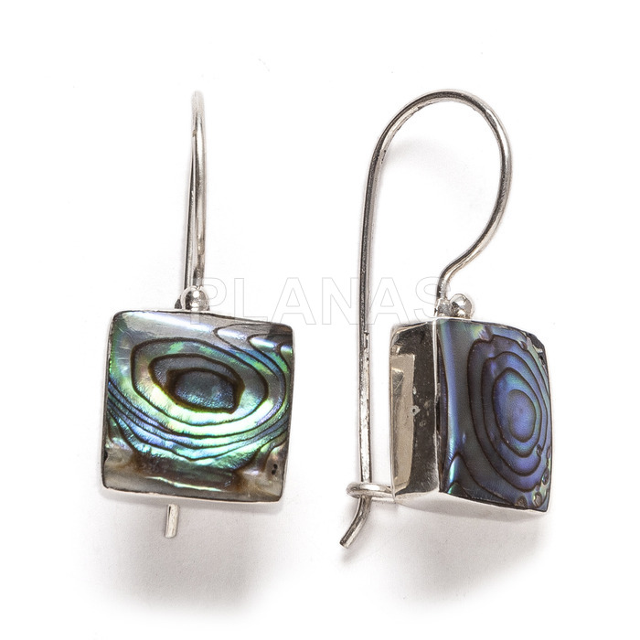 Sterling silver and abalone earrings.