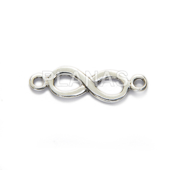 Infinity sterling silver, 19x5mm.