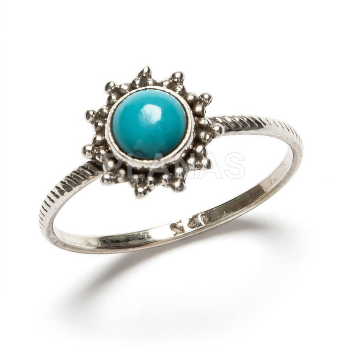 Sterling silver ring. real turquoise.