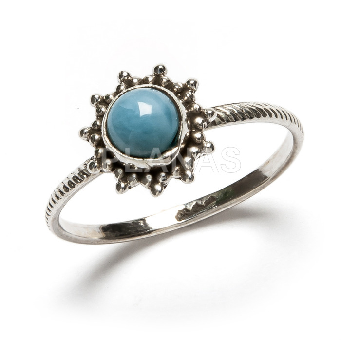 Ring in sterling silver and larimar.