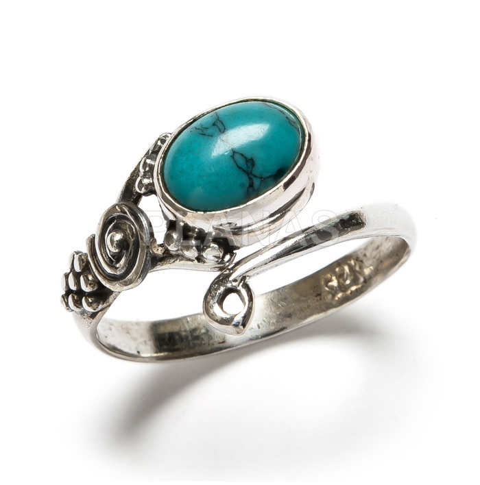 Sterling silver ring. real turquoise.