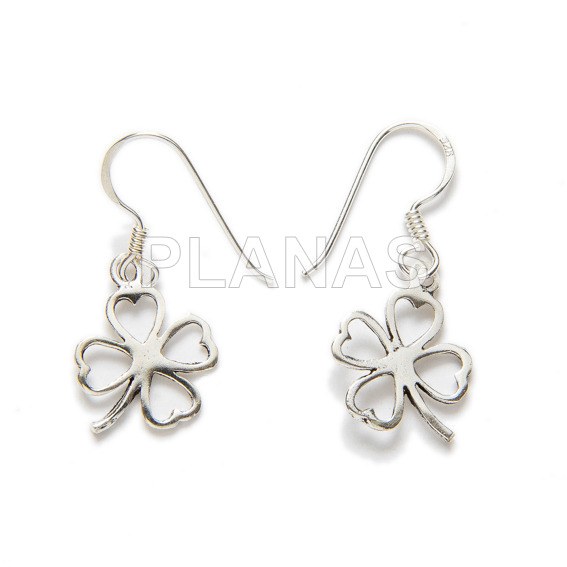 Pendientes en Plata Pendientes y Colgante.TREBOL.