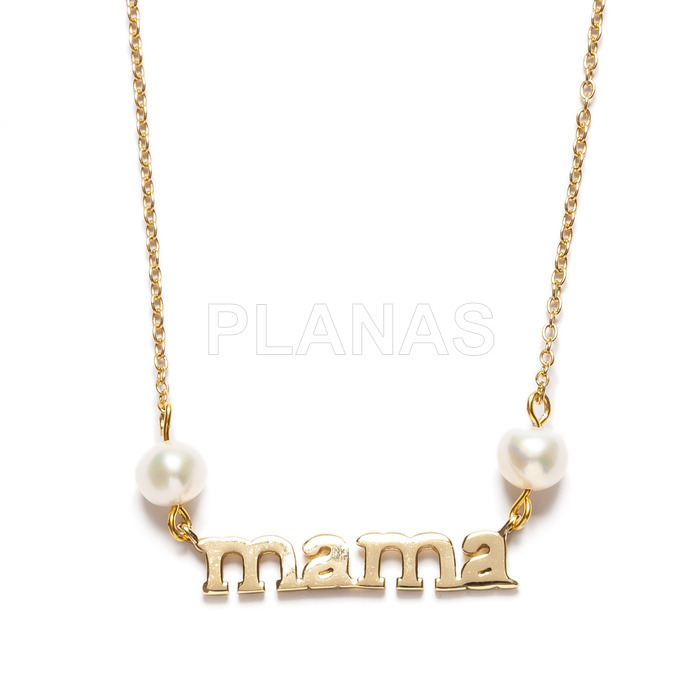 Sterling silver and gold plated necklace.mama.