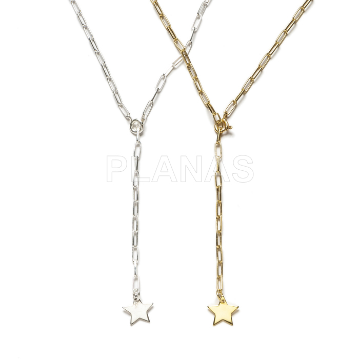 Sterling silver necklace. star.