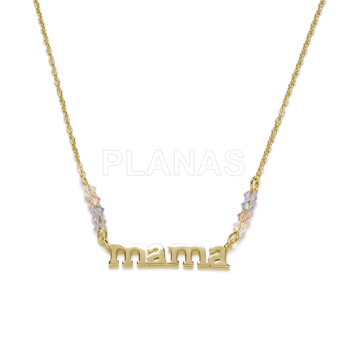 Necklace for mama in sterling silver and gold plated with 3mm tupis.