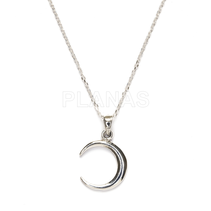Sterling silver necklace. moon.