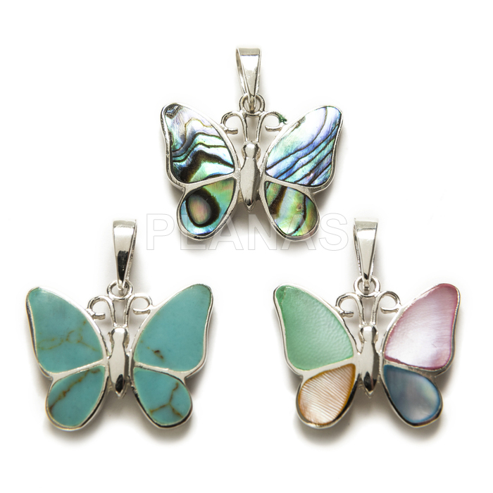 Sterling silver pendant. butterfly.