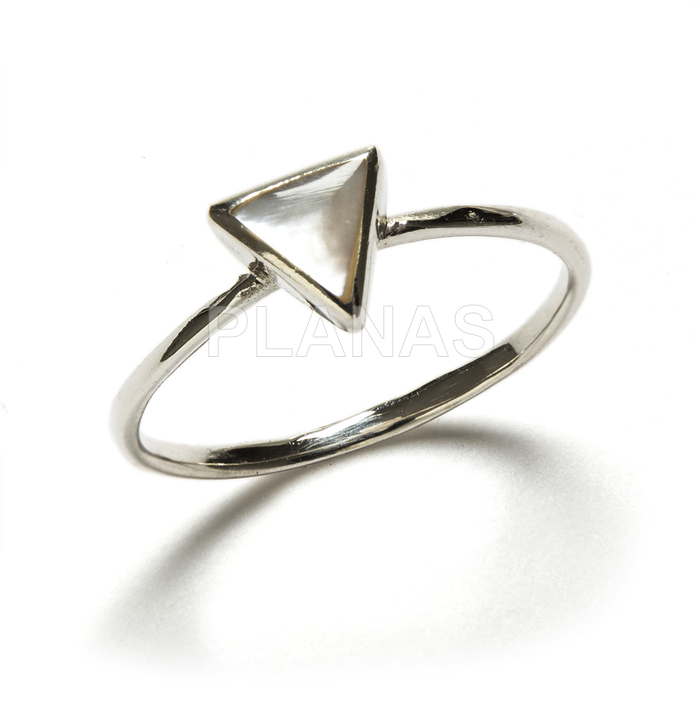Ring in sterling silver and nacar. triangle.