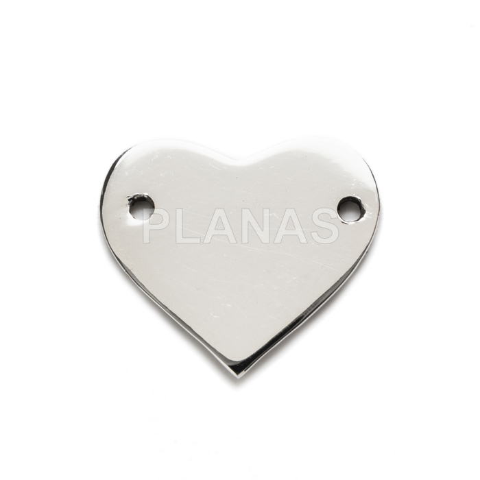 Spacer in sterling silver. heart.