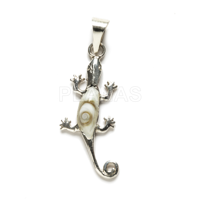 Pendant in sterling silver and chiva. lizard.