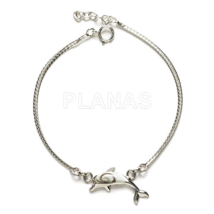 Bracelet in sterling silver and chiva. lizard.